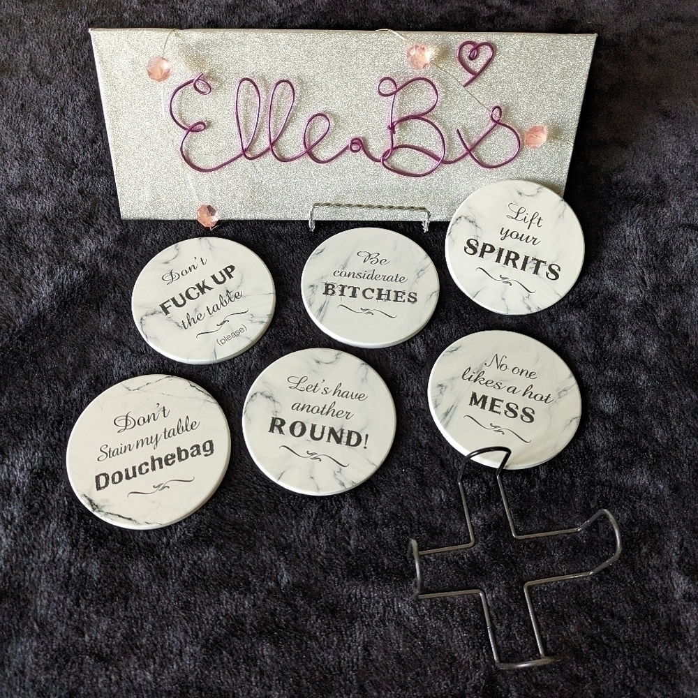 Coaster Set with Holder